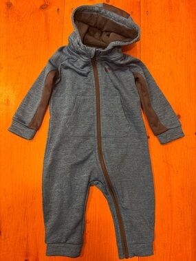 Nike Blue Hooded One-Piece Romper Dri-Fit Baby Kids Full Front Zip 9-12 months